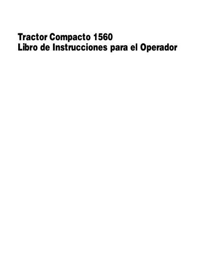 AGCO 1560 Compact Tractor Operator Manual 4283041M2 Spanish