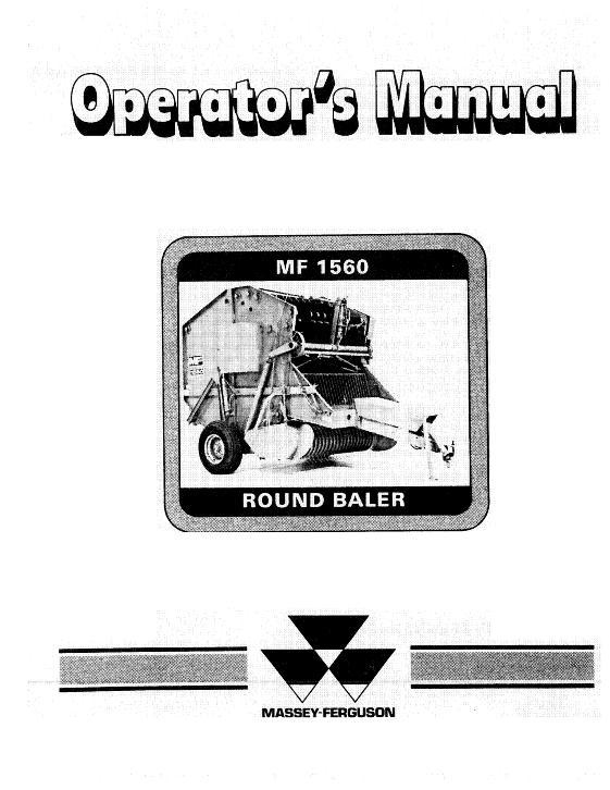 AGCO 1560 Round Baler Operator Manual 1449025M1 English