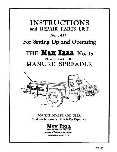 AGCO 15A Manure Spreader Operator Manual 986582 English