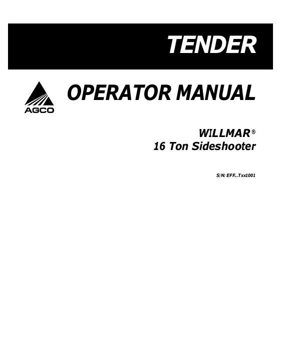 AGCO 16 Ton Sideshooter (2008) Operator Manual WR330552C English