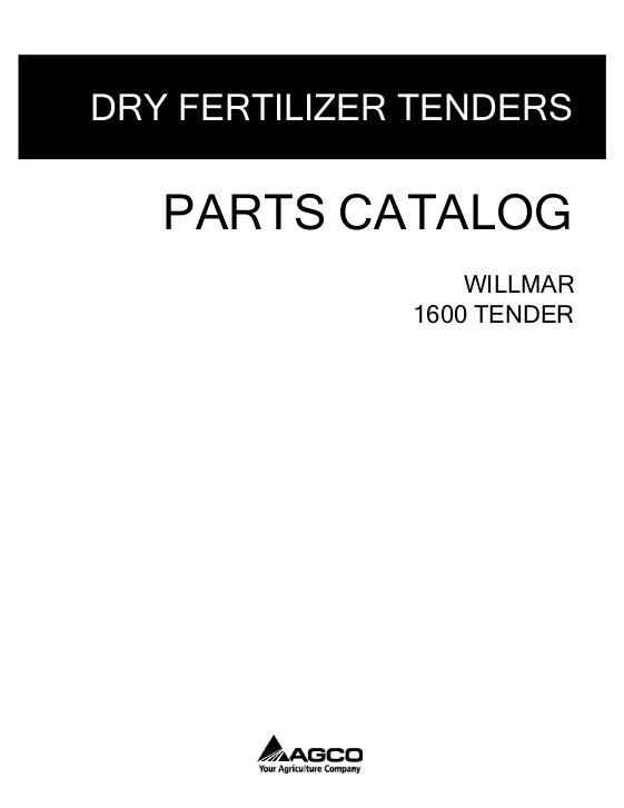 AGCO 1600 Tender Parts Book WRP0411E English