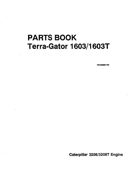 AGCO 1603 1603T TerraGator (chassis, 3208) Parts Book AG008828 English