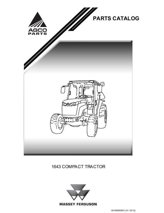 AGCO 1643 Compact Tractor Parts Book 651900M3 English