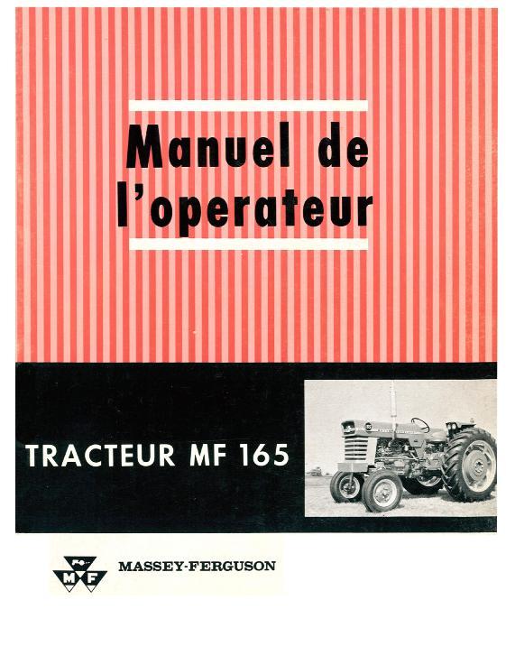 AGCO 165 Tractor (Perkins gas and diesel) Operator Manual 1448078F2 French