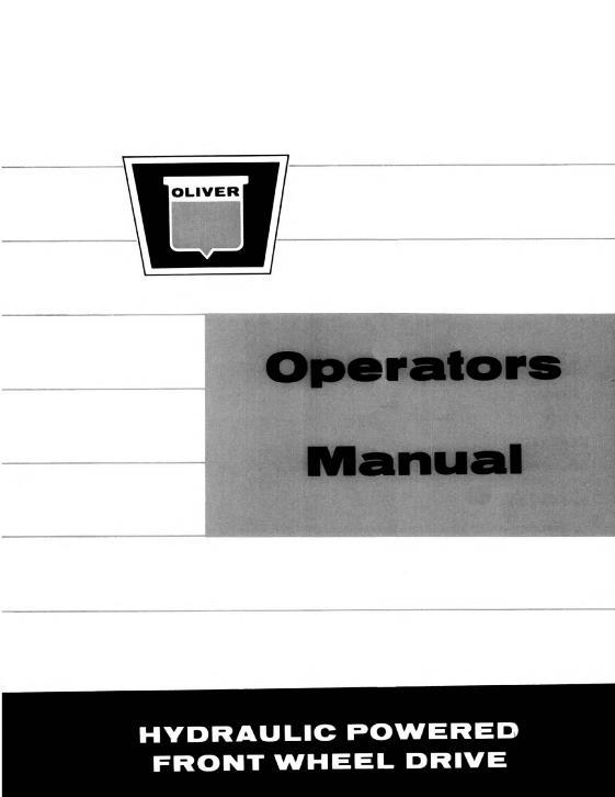 AGCO 1650 1850 1950 1950T Tractor (hyd FWD supplement) Operator Manual 432036 English