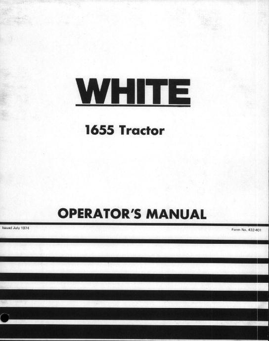 AGCO 1655 Tractor Operator Manual 432401 English