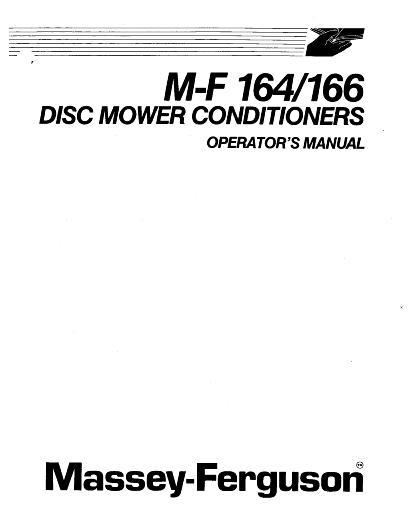 AGCO 166 Mower Conditioner Operator Manual 1449685M1 English