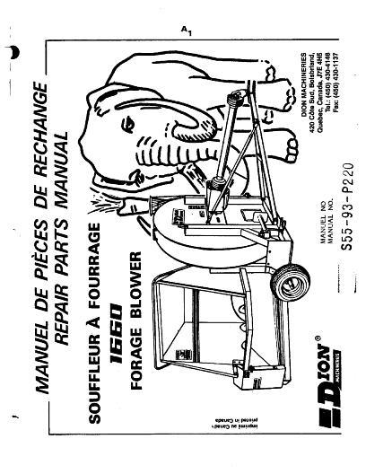 AGCO 1660 Forage Blower Parts Book S5593P220 Multiple