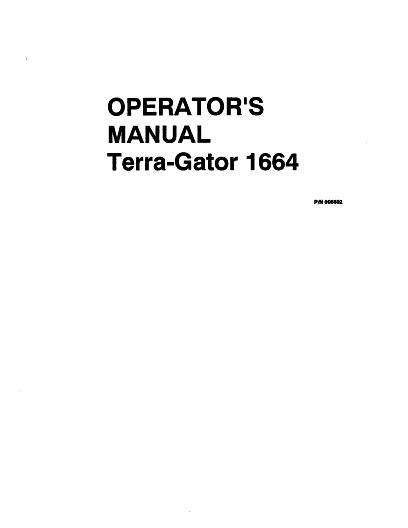 AGCO 1664 TerraGator (chassis) Operator Manual AG006602 English
