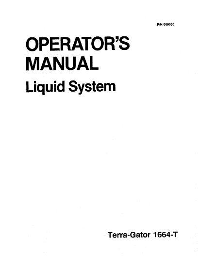 AGCO 1664T 1664-T TerraGator (liquid system) Operator Manual AG009665 English