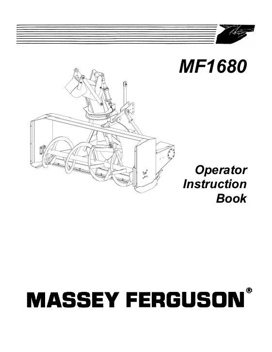 AGCO 1680 Snow Blower (rear mount) Operator Manual 4316692M1 English