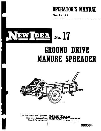 AGCO 17 Manure Spreader Operator Manual 986584 English