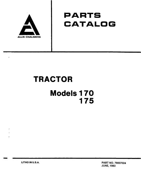 AGCO 170 175 Tractor Parts Book 79007024 English