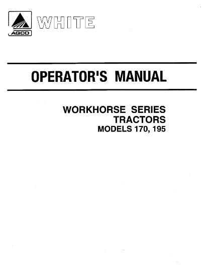 AGCO 170 195 Tractor (Workhorse) Operator Manual 432487 English