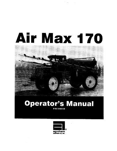 AGCO 170 AirMax 854 RoGator (system, 2001) Operator Manual AG546518 English