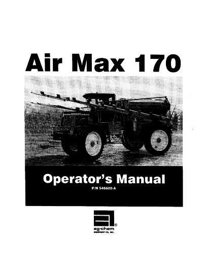 AGCO 170 AirMax 854 RoGator (system, 2002) Operator Manual AG546602 English