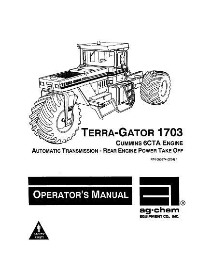 AGCO 1703 TerraGator (chassis, 6CTA, 1996) Operator Manual AG053374 English