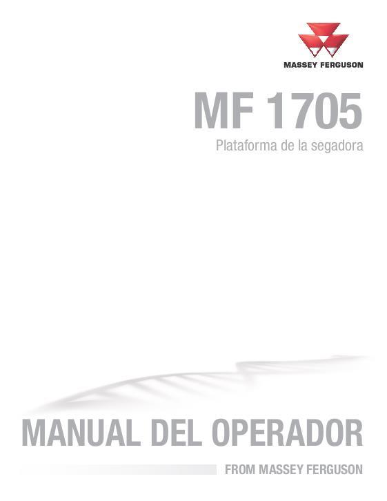 AGCO 1705 Mower Deck Operator Manual 4283513M1 Spanish