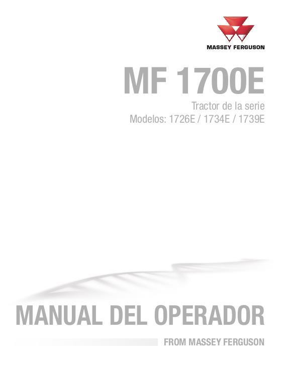 AGCO 1726E 1734E 1739E Compact Tractor Operator Manual 4283525M3 Spanish