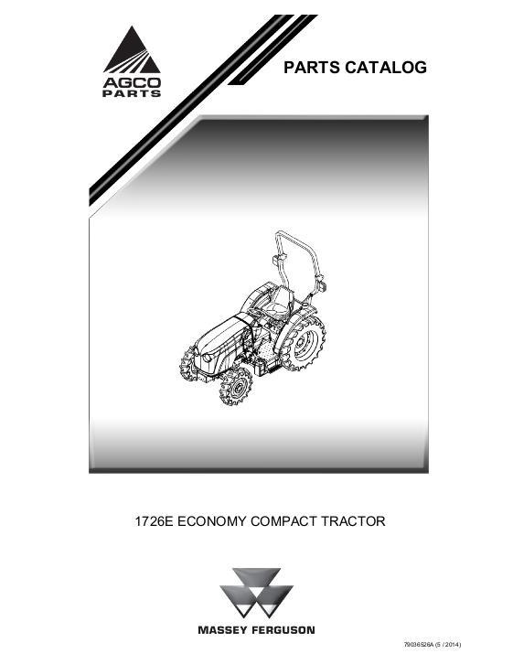 AGCO 1726E Compact Tractor Parts Book 79036526A English