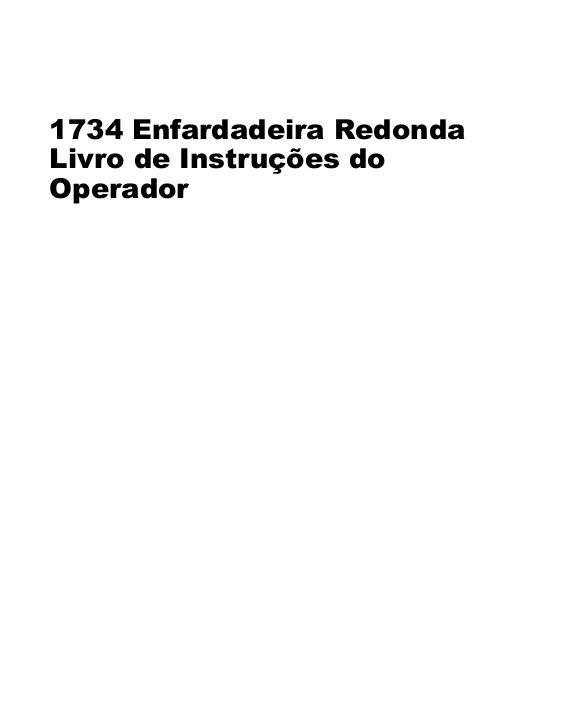 AGCO 1734 Round Baler Operator Manual 79035381D Portuguese
