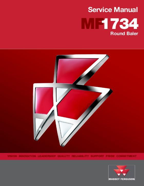 AGCO 1734 Round Baler Service Manual 4283412M1 English