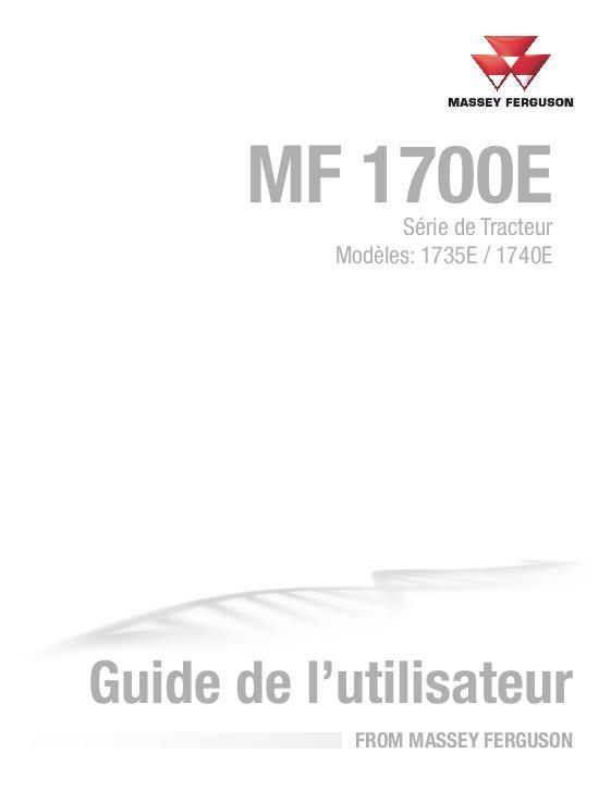 AGCO 1735E 1740E Compact Tractor Operator Manual ACW7693100 French