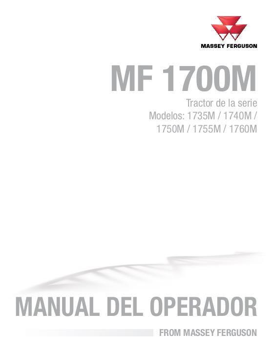 AGCO 1735M 1740M 1750M 1755M 1760M Compact Tractor Operator Manual ACW4980100 Spanish