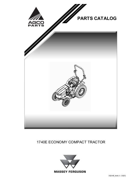 AGCO 1740E Compact Tractor Parts Book 652445A English