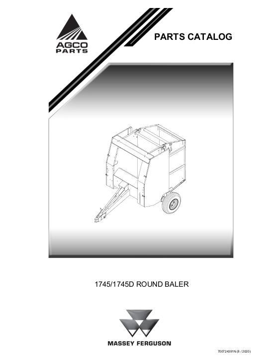 AGCO 1745 1745D Round Baler Parts Book 700724391N English