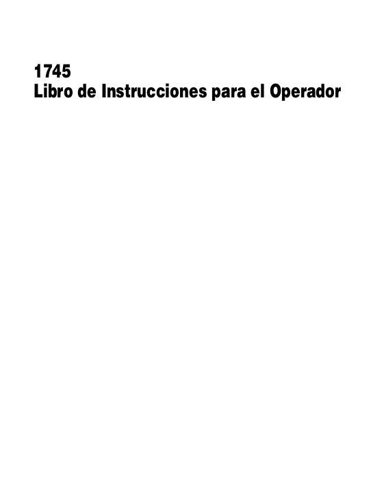 AGCO 1745 Round Baler (prior sn AHR02235) Operator Manual 700724835F Spanish
