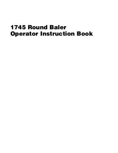 AGCO 1745 Round Baler (prior to sn AHR02235) Operator Manual 700723850F English