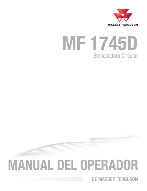 AGCO 1745D Round Baler Operator Manual ACX2950230 Spanish