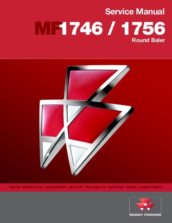 AGCO 1746 1756 Round Baler Service Manual 4283381M2 English