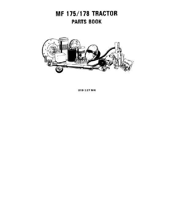 AGCO 175 178 Tractor (built in UK) Parts Book 819537M4 English