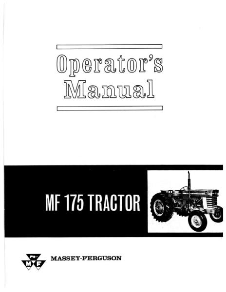 AGCO 175 Tractor (Continental gas) Operator Manual 690680M1 English