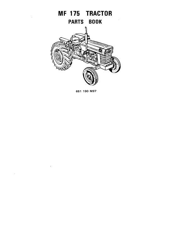 AGCO 175 Tractor (Continental gas, Perkins gas & diesel) Parts Book 651190M97 English