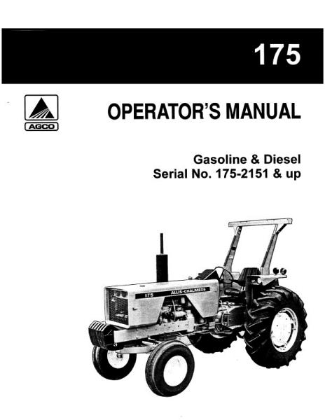 AGCO 175 Tractor (eff sn 2152) Operator Manual 70261774 English