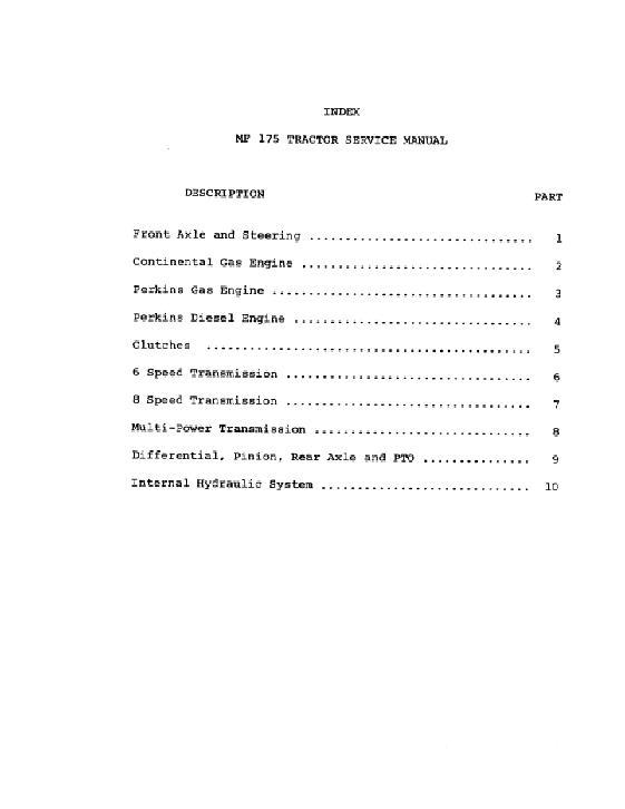 AGCO 175 Tractor (packet) Service Manual 1448815M1 English