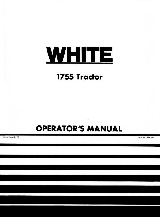 AGCO 1755 Tractor Operator Manual 432402 English