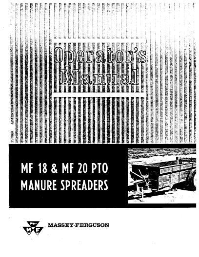 AGCO 18 20 Manure Spreader Operator Manual 690925M1 English
