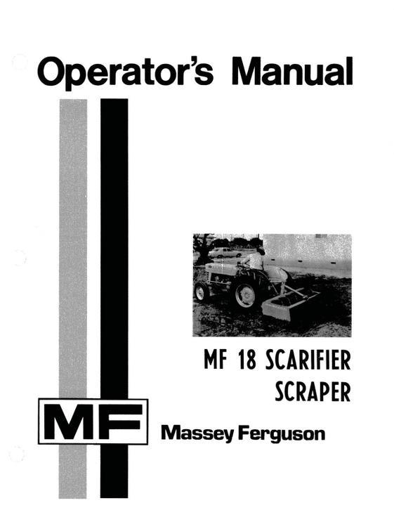 AGCO 18 Scarifier Scraper Operator Manual 690717M2 English