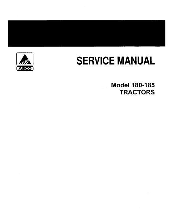 AGCO 180 185 Tractor Service Manual 79003413 English