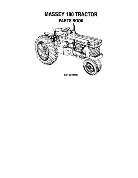 AGCO 180 Tractor Parts Book 651197M96 English