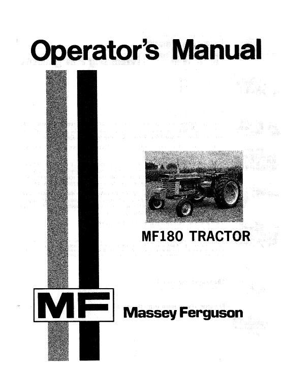 AGCO 180 Tractor (Perkins gas and diesel) Operator Manual 1448073M3 English