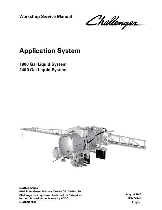 AGCO 1800 2400 Gallon Liquid (system, eff 2019) (packet) Service Manual 79037337A English