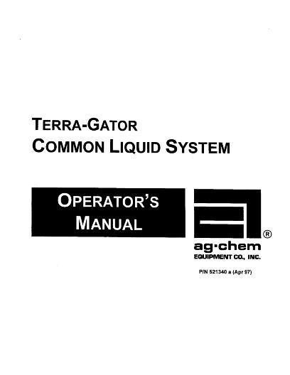 AGCO 1803 1844 1903 TerraGator (common liquid system) Operator Manual AG521340 English