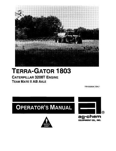 AGCO 1803 TerraGator (chassis, 1996) Operator Manual AG053638 English