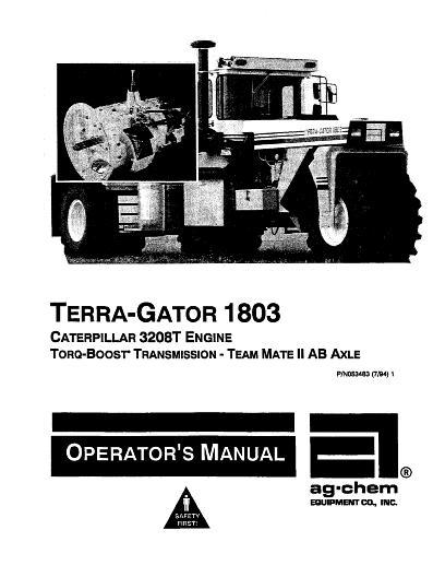 AGCO 1803 TerraGator (chassis, w Torq Boost, 1996) Operator Manual AG053483 English