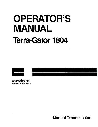 AGCO 1804 TerraGator (man trans, 1990-93) Operator Manual AG050746 English